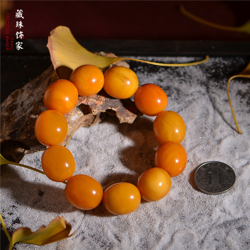 藏珠饰家 收藏级古董老花蜡老蜡枣珠 爆老东欧回流蜜蜡手串手链 - 图3
