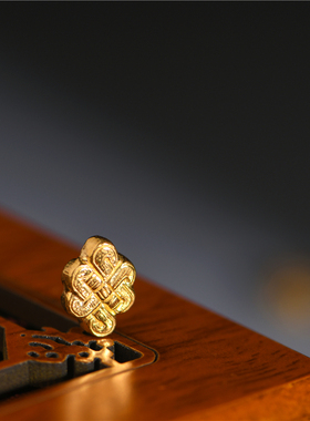 足金手工錾刻古法黄金中国结