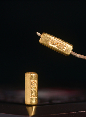 手工錾刻古法黄金山鬼花隔珠