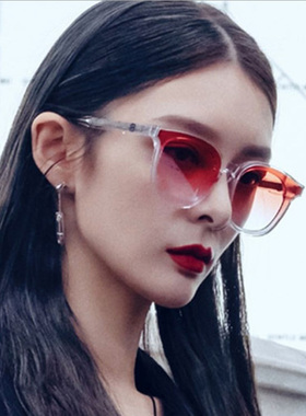 墨镜韩国街拍方框果冻色太阳眼镜