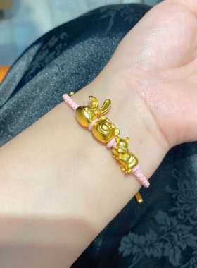 蜜罐熊女款转运珠皮绳手串时尚