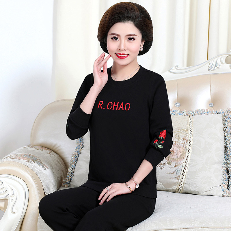 妈妈春秋装运动套装2020新款卫衣 宝曼鲨中老年女装