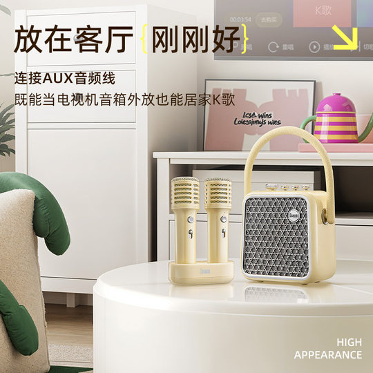 Divoom点音K歌音响麦克风话筒一体家用小型唱歌蓝牙音箱生日礼物