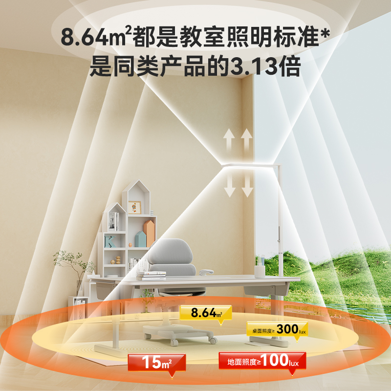 孩视宝大路灯护眼落地灯学习专用学生书桌儿童阅读全光谱E5台灯 - 图2