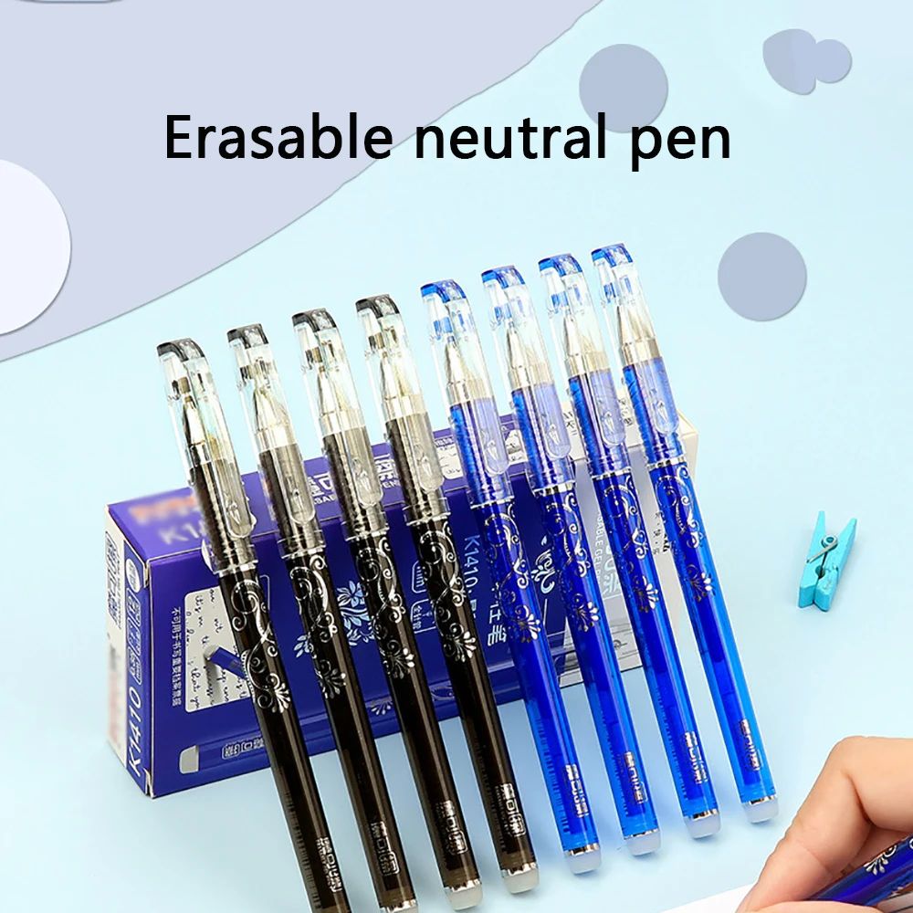 30Pcs Erasable Pen Gel Pens 0.5mm Blue/Black Ink Pen Refill - 图0