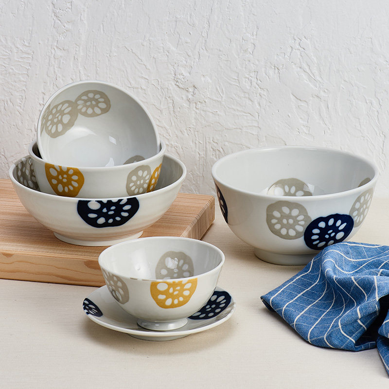 [陶瓷王]日本进口美浓烧釉下藕片日式轻量陶瓷碗盘碟餐具饭碗茶杯,淘宝优惠券,粉丝福利购,淘宝优惠卷