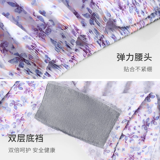 春织老人平角裤女奶奶内裤纯棉短裤中老年妈妈高腰大码老式四角裤