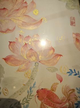 高端定制－手绘国画相框摆台办公室装饰画新中式国风摆件喜庆挂画