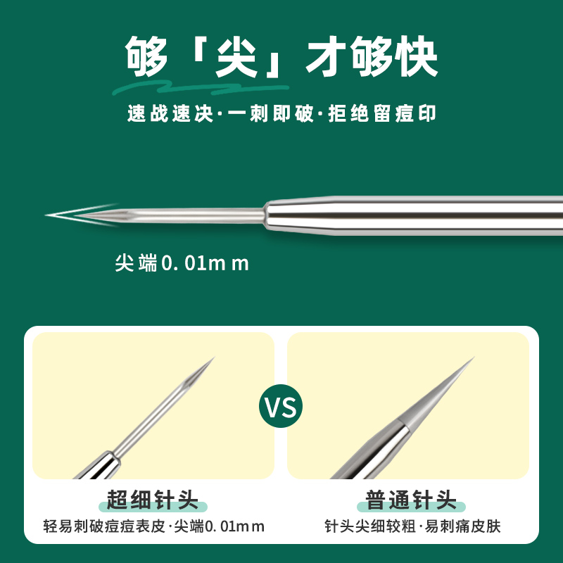 粉刺针挤压棒刮黑头闭口排针豆豆针超尖去痘痘工具旗舰店带收纳盒-图0