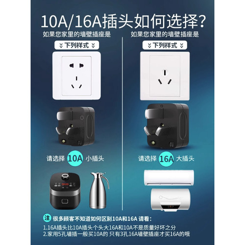 公牛开关插座二脚三脚插头10/16A摔不烂耐用电源插头插座无线插头 - 图1