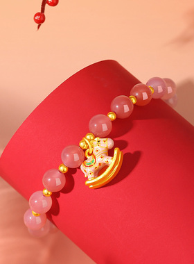 vana小马手串足银手链女款玉髓