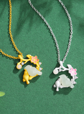 vana和田玉鸟语花香项链纯银