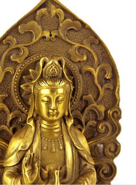 铜西方三圣观音佛像中式