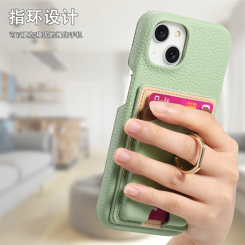 卡通可爱卡包适用于苹果16promax手机壳iPhone15plus支架14皮壳12指环11新款XR多卡位se3/7防跌落8保护套插卡 - 图2