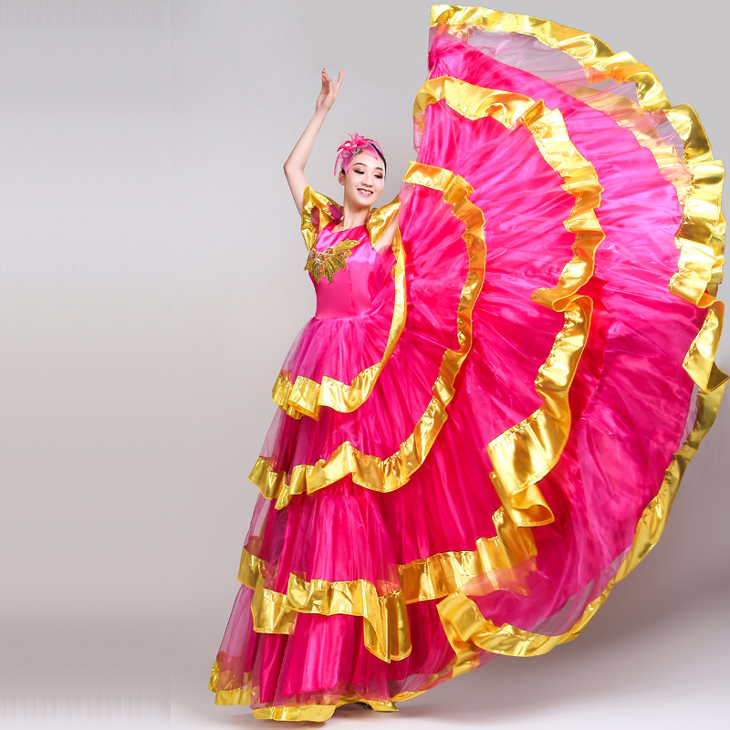 2020新款西班牙大摆裙成人女演出服 媚丽舞后民族服装/舞台装