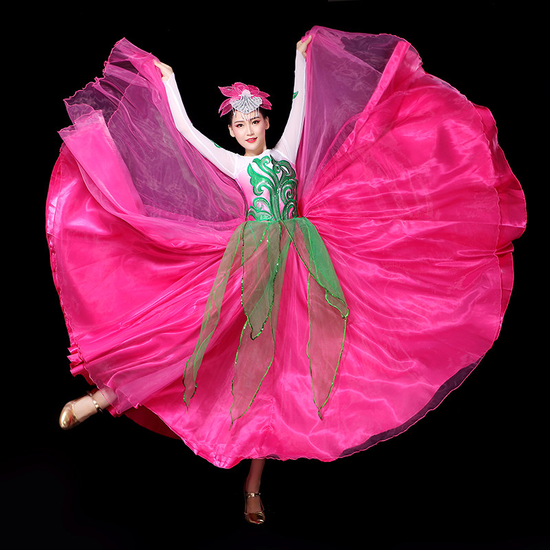 女新款大气开场舞大摆裙表演连衣裙 媚丽舞后民族服装/舞台装