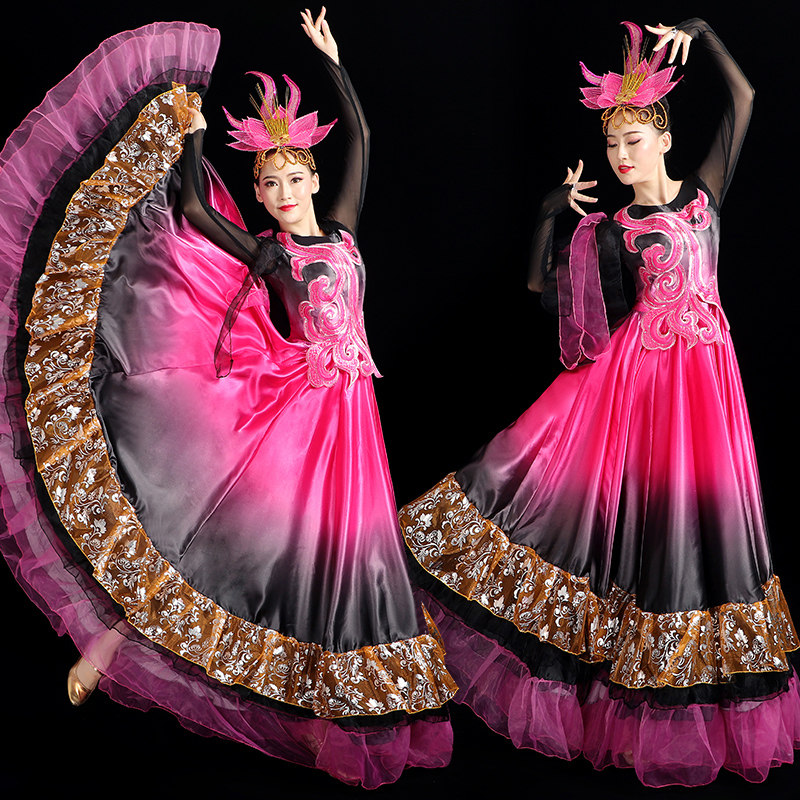 2020新款女舞蹈服装开场舞大摆裙 媚丽舞后民族服装/舞台装