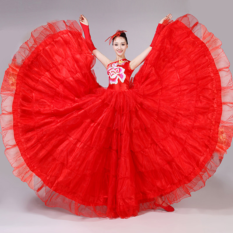 2020新款开场舞大摆裙成人女舞蹈服 媚丽舞后民族服装/舞台装