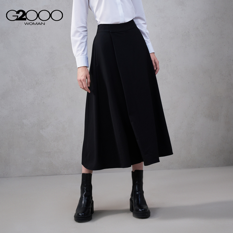 【裙裤/多面弹性/商场同款】G2000女2025秋冬女士高腰百搭休闲裤. - 图1