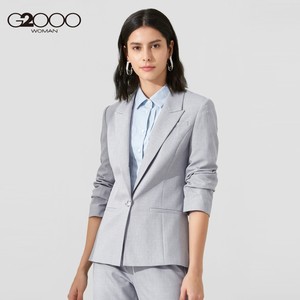 G2000女装新品商务休闲西服外套简约褶皱九分袖通勤小西装