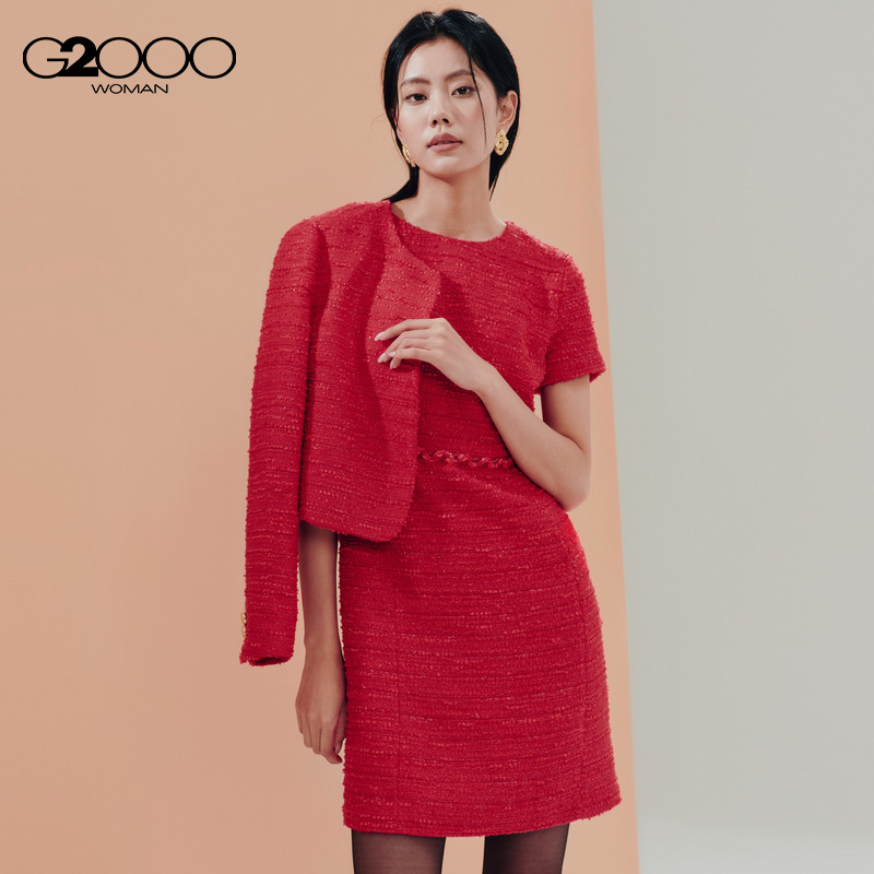 【粗花呢】G2000女装2025秋冬新款厚实手感舒适气质短袖连衣裙,淘宝优惠券,粉丝福利购,淘宝优惠卷