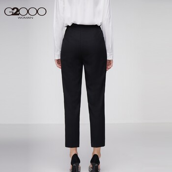 G2000 ທຸລະກິດໃຫມ່ຂອງແມ່ຍິງ Commuting Black Pocket Professional Standard Workwear Small Leg Pants