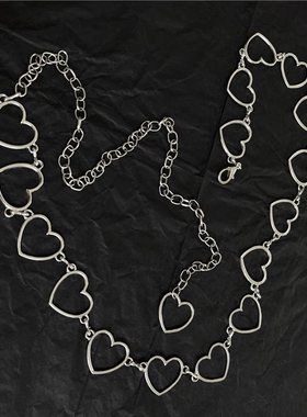 新薇爱心镂空项链女气质百搭腰链简约日常腰饰桃心链条网红配饰