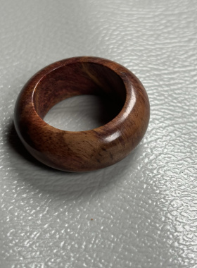 海南黄花梨油梨男戒指扳指潮流中国风民族风实木文玩吊坠挂件跑环