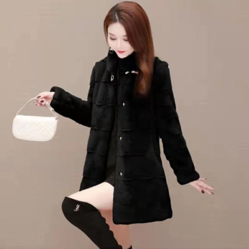 秋冬季女士皮草外套中长款加厚时尚女装仿貂绒貂毛大衣丹麦貂大码,淘宝优惠券,粉丝福利购,淘宝优惠卷