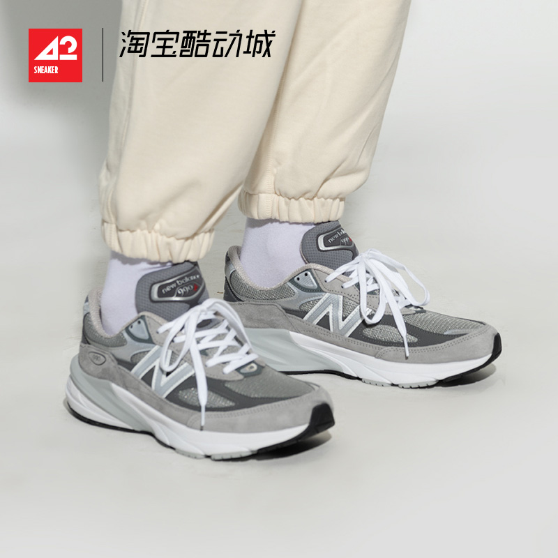 现货42运动家NEW BALANCE 美产NB990v6 灰色男女低帮复古跑鞋M990