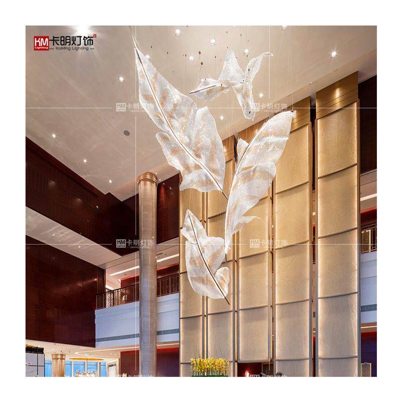 现货酒店大堂菠萝珠叶子造型水晶吊灯售楼部复式楼大厅水晶灯,淘宝优惠券,粉丝福利购,淘宝优惠卷