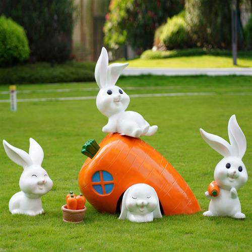 玻璃钢卡通兔子雕塑户外树脂动物摆件草坪小区幼儿园房地产装饰,淘宝优惠券,粉丝福利购,淘宝优惠卷
