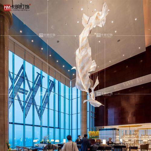 现货酒店大堂菠萝珠叶子造型水晶吊灯售楼部复式楼大厅水晶灯,淘宝优惠券,粉丝福利购,淘宝优惠卷