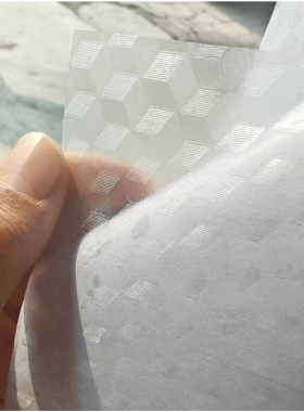 3D带胶菱格方格磨砂玻璃贴膜透光