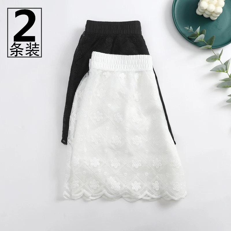 Summer lace double-layer safe trousers, shorts, protective underware, leggings, 2 pieces, mid rise, loose fit