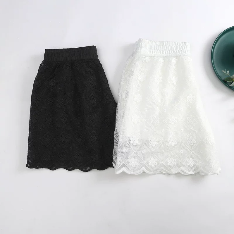 Summer lace double-layer safe trousers, shorts, protective underware, leggings, 2 pieces, mid rise, loose fit
