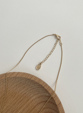 玛瑙铜细颈链女叶子项链