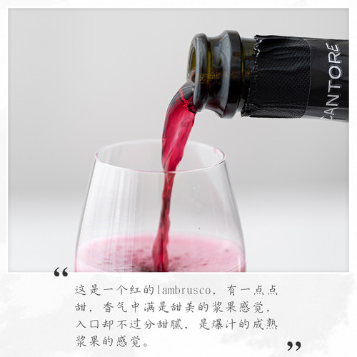 好喝不贵｜蓝布鲁斯科气泡葡萄酒甜红起泡Lambrusco搭配香槟杯 - 图0