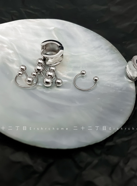 【全店买四免一】钛钢双球耳环