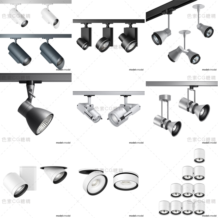 建筑灯光 筒灯 射灯三维模型3d模型24套maya3dmaxc4d - 图0