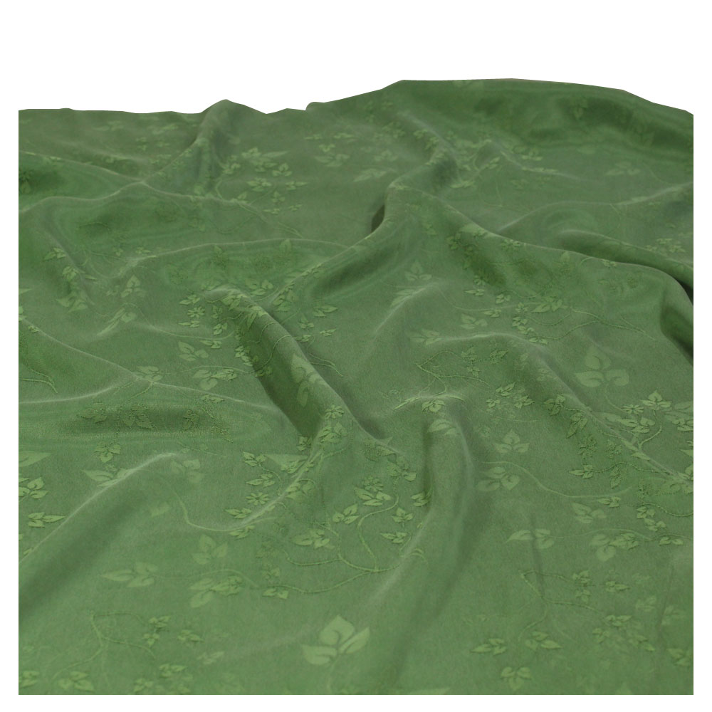 瓦娜家原创新款重磅铜氨丝布料暗提花效果连衣裙袍子裤子面料绿色 - 图3