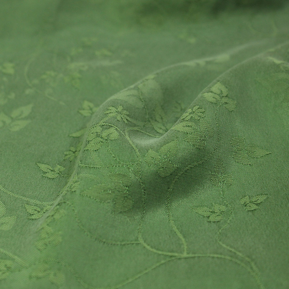 瓦娜家原创新款重磅铜氨丝布料暗提花效果连衣裙袍子裤子面料绿色 - 图2