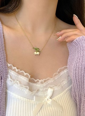 轻奢小众设计项链女爱心锁骨饰品