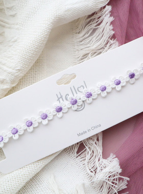 春夏小清新紫色辣妹项链女蕾丝蝴蝶结爱心项圈颈链锁骨链新品饰品