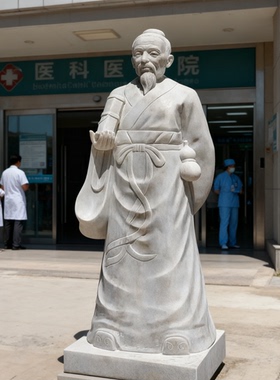花岗岩四大名医汉白玉人物石雕
