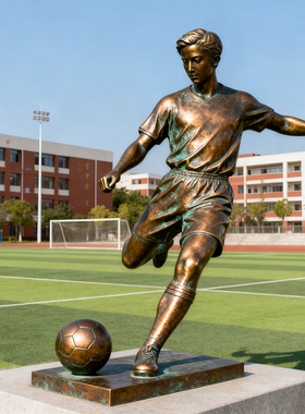 跑步人物玻璃钢仿铜雕塑摆件