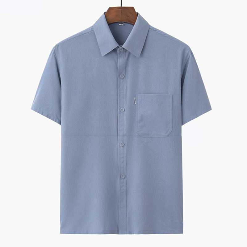 夏季中老年人冰丝短袖男爸爸衬衫 q2000yejinwei衬衫