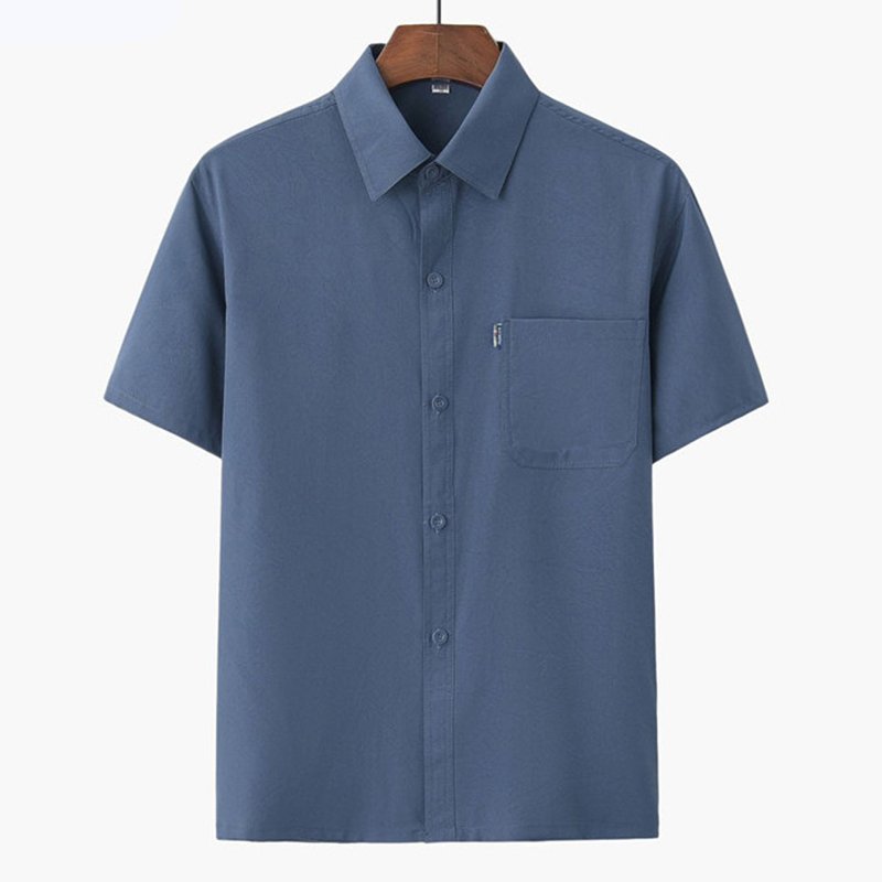 夏季中老年人冰丝短袖男爸爸衬衫 q2000yejinwei衬衫