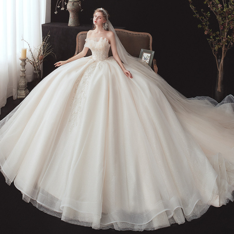 主婚纱2020新款气质新娘女抹胸显瘦 露唯莎婚纱