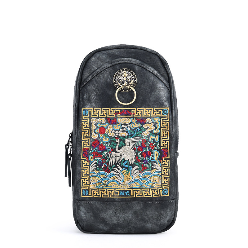 初弎原创国潮中国风小休闲单肩包 初弎钦天男士包袋